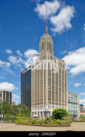 Das Rand Building, das höchste Gebäude von Buffalo im Jahr 1929, gehört immer noch zu den höchsten der Stadt. Einige glauben, dass der Rand das Empire State Building inspiriert hat. Stockfoto