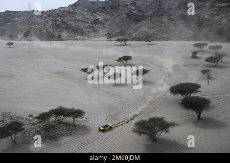 237 TIAN Po (chn), DU Xuanyi (chn), HANWEI Motorsport Team, SMG, Auto, FIA W2RC, Action during the Stage 1 of the Dakar 2023 around Sea Camp, on January 1., 2023 near Yanbu, Saudi Arabia - Photo Eric Vargiolu / DPPI Stockfoto