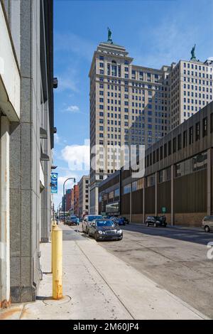 Die Persönlichkeit des Liberty Building ist darauf zurückzuführen, dass die Deutsche amerikanische Bank nach dem Ersten Weltkrieg ihren Namen in Liberty National Bank änderte Stockfoto