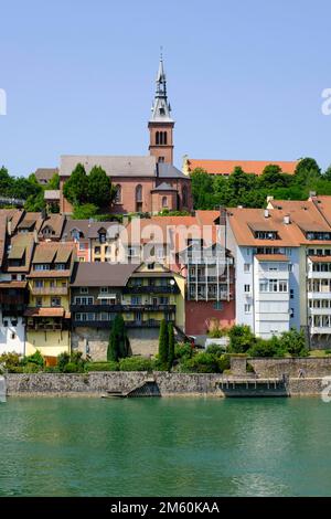 Blick auf Laufenburg mit Rhein, Schwarzwald, Baden-Württemberg, Deutschland Stockfoto