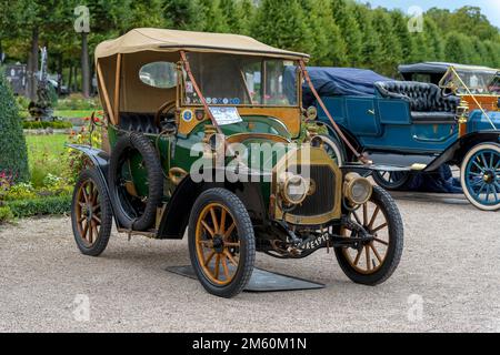 Oldtimer Le Zebre, Frankreich 1912, 1 Zylinder, 2-Gang, 415 kg, 35 km h, 5 hp, Classic Gala, International Concours d'Elegance, Schwetzingen, Deutschland Stockfoto