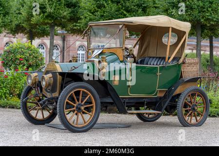 Oldtimer Le Zebre, Frankreich 1912, 1 Zylinder, 2-Gang, 415 kg, 35 km h, 5 hp, Classic Gala, International Concours d'Elegance, Schwetzingen, Deutschland Stockfoto