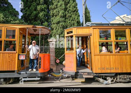 Historische Straßenbahn Tren des Soller, Soller, Mallorca, Spanien Stockfoto