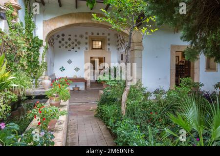 Gartenterrasse der Zellen von Frederic Chopin und George Sand, Charterhouse, Valldemossa, Mallorca, Spanien Stockfoto