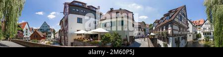Fischerstadt Panorama Ulm Deutschland Stockfoto