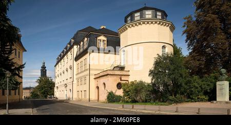 Bibliotheksturm der Herzogin Anna Amalia Bibliothek, klassisches Weimar, UNESCO-Weltkulturerbe, Weimar, Thüringen, Deutschland Stockfoto