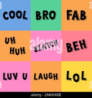 Trendige, coole Vektortypografie mit Wörtern Stock Vektor