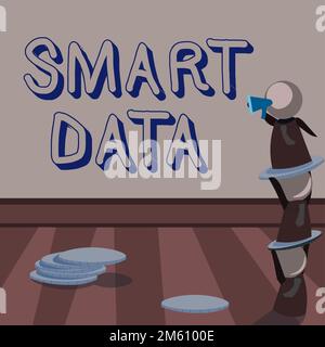 Konzeptionelle Beschriftung Smart Data. Konzept für digitale Informationen, die zur weiteren Konsolidierung formatiert werden Stockfoto