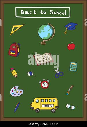 Zurück zur Schule Schreibwaren Vektor Stock Vektor