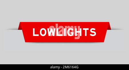 Rot eingefügtes Etikett mit dem Wort Lowlights auf grauem Hintergrund Stock Vektor