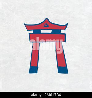 Japanischer Torii-Torvektor Stock Vektor