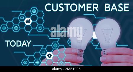 Konzeptionelle Überschrift Kundenbasis. Unternehmensübersicht ermutigen Sie Kunden, Ihre Marke zu kaufen Stockfoto