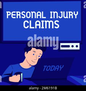 Schreiben mit Text Persönliche Verletzungsansprüche. Konzeptionelles Foto von Verletzungen oder Verletzungen in der Arbeitsumgebung Stockfoto