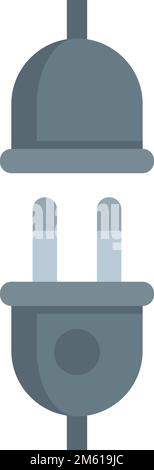Flach-Vektor des Steckersymbols. Anschlussleitung. Kabelenergie isoliert Stock Vektor