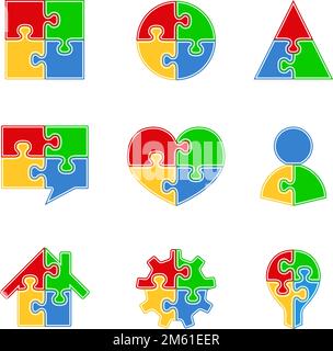 Abstrakte Puzzleobjekte, Vektor EPS10-Illustration Stock Vektor