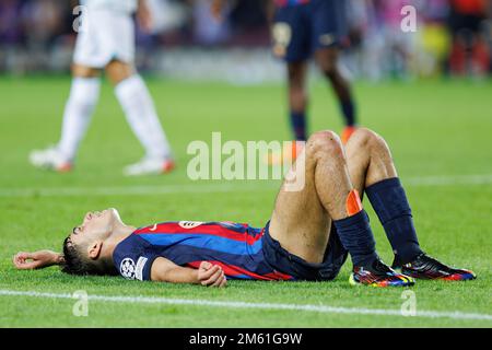 BARCELONA – Okt 13: Pedri in Aktion während des Champions League-Spiels zwischen dem FC Barcelona und dem FC Internazionale im Spotify Camp Nou Stadium auf OC Stockfoto