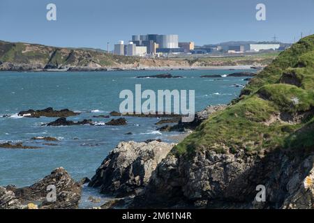 Kernkraftwerk Wylfa (Walisisch: Atomfa'r Wylfa), Anglesey, Nordwales, Vereinigtes Königreich Stockfoto