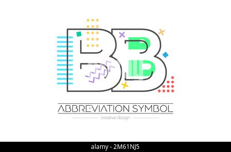 Buchstaben B und B. Zusammenführung zweier Buchstaben. Initialen Logo oder Abkürzung. Vektordarstellung für kreatives Design und kreative Ideen. Flacher Stil. Stock Vektor