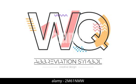 Buchstaben W und Q. Zusammenführung von zwei Buchstaben. Initialen Logo oder Abkürzung. Vektordarstellung für kreatives Design und kreative Ideen. Flacher Stil. Stock Vektor