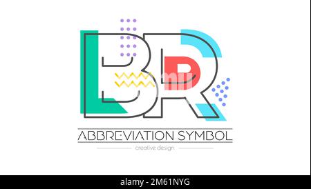 Buchstaben B und R. Zusammenführung von zwei Buchstaben. Initialen Logo oder Abkürzung. Vektordarstellung für kreatives Design und kreative Ideen. Flacher Stil. Stock Vektor