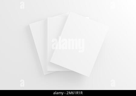 US Letter Softcover Bucheinband Weiß Blank Mockup Stockfoto