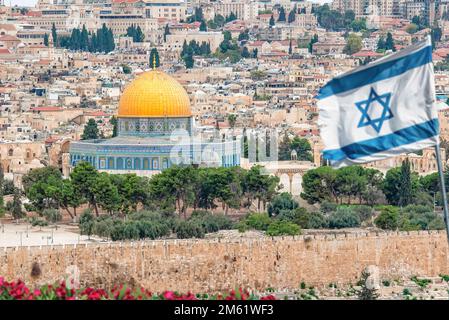 Jerusalem, Israel; 29. Dezember 2022 - Felsendom auf dem Tempelberg, Jerusalem, Israel. Stockfoto