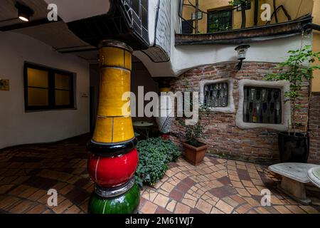 Das Hundertwasser-Museum in Wien Stockfoto