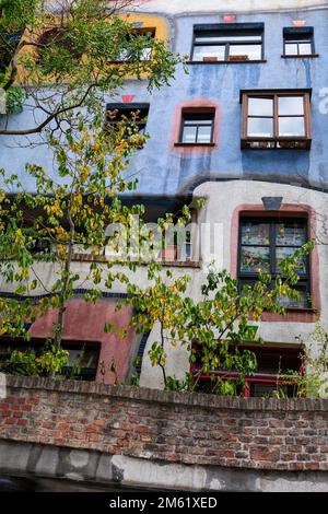 Hundertwasser-Dorf im Landstraße-Bezirk Wien Stockfoto