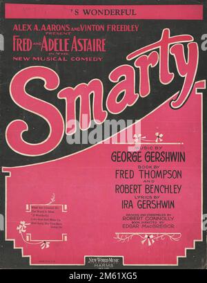 „Smarty“ 1927 Gershwin Astaire Musikblatt Titelblatt Stockfoto
