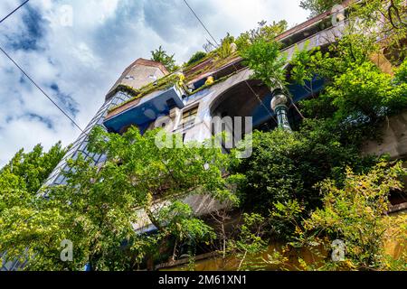 Hundertwasser-Dorf im Landstraße-Bezirk Wien Stockfoto