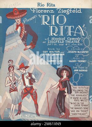 „Rio Rita 1927 Musikblatt Titelblatt Stockfoto