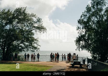 Spouting Horn liegt vor der Südküste von Kauai im Bezirk Koloa. Hochwertiges Foto Stockfoto