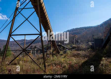 Ein Kohlebergwerk befindet sich im Zentrum der Appalachen. Stockfoto