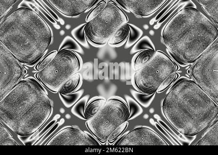 Monochromer abstrakter geometrischer Hintergrund, Schwarz-Weiß-Grafik, Design Stockfoto