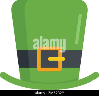 Leprechaun hat Symbol flacher Vektor. Irischer patrick-Tag. St. Top hat isoliert Stock Vektor