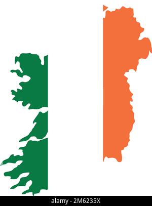 Flacher Vektor des Kartensymbols für Irland. Nördliche Insel. Irland Wahrzeichen isoliert Stock Vektor