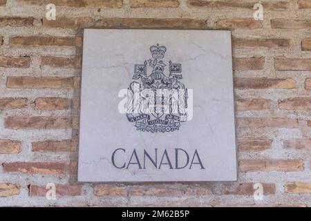 Der kanadische Militärfriedhof. Italien hat das Land gespendet, auf dem der Friedhof steht, um dem ultimativen Opfer zu danken und es zu ehren. Stockfoto