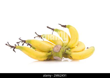 Lebmuernang-Banane isoliert auf weißem Hintergrund. Stockfoto