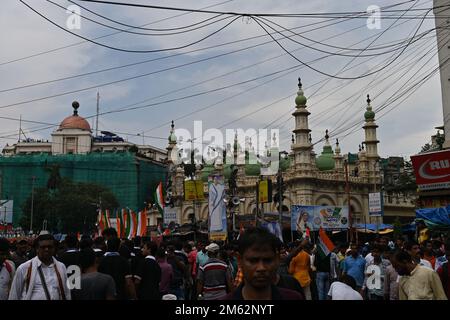 Kalkutta, Westbengalen, Indien - 21.. Juli 2022 : All India Trinamool Congress Party, AITC oder TMC, auf der Ekushe July, Shadid Dibas, Martyrs Day Kundgebung. Stockfoto