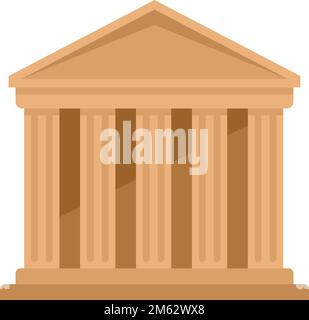 Antikes griechisches Tempelsymbol Flachvektor. Parthenon-Kolumne. Die griechische Säule ist isoliert Stock Vektor