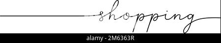 Kaufwort - eine Zeile mit Wort durchgehend. Minimalistisches Zeichnen der Phrasendarstellung. Stock Vektor