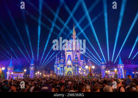 Orlando, FL, USA - November 5 2022 : Magic Kingdom Park. Die Walt Disney World 50. Jubiläumsfeier. Stockfoto