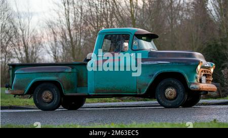 Der alte 1957 Chevrolet 3100 Pickup-Truck Stockfoto