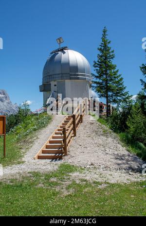 Das Astronomische Observatorium Helmut Ullrich. Cortina d'Ampezzo. Dolomiten. Italien. Stockfoto