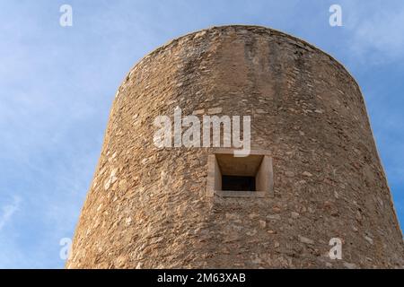 Alte Steinmühle in der mallorquinischen Stadt Felanitx, Spanien Stockfoto