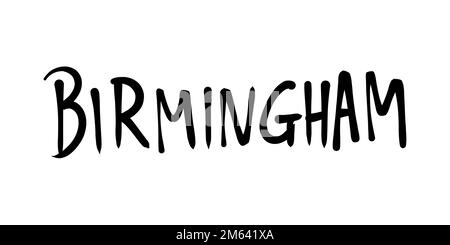Birmingham City Name Handschrift. Handgeschriebenes Textzeichen. Stock Vektor