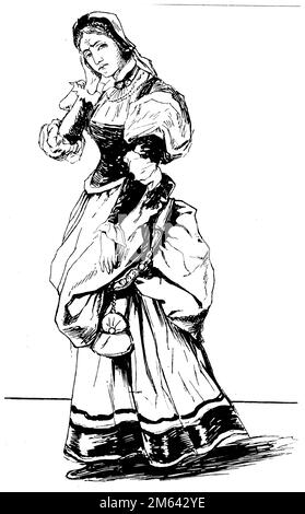 Gretchen in der Domszene des Stückes "Faust" von Johann Wolfgang von Goethe, , (Theaterbuch, 1908), Gretchen in der Domszene des Stückes "Faust" von Johann Wolfgang von Goethe, Gretchen dans la scène de la cathédrale de la pièce "Faust" von Johann Wolfgang von Goethe Stockfoto