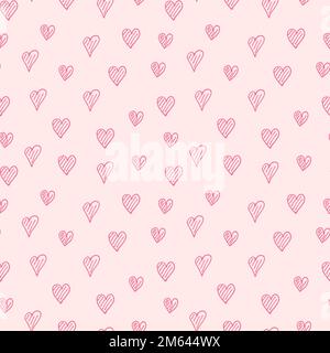 Doodle Hearts nahtloses Muster Stock Vektor