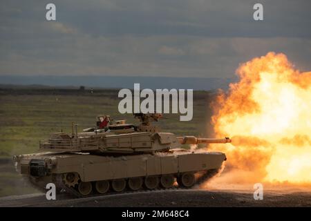 Das 2-116. Combined Arms Bataillon der Idaho Army National Guard war in den letzten Märztagen im Orchard Combat Training Center auf dem Feld. Die Soldaten der B Company, 2-166. CAB befinden sich in der letzten Phase der Vorbereitung auf einen bevorstehenden Einsatz zur Unterstützung der Operation Spartan Shield. Stockfoto