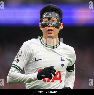 London, Großbritannien. 01. Januar 2023. 01. Januar 2023 - Tottenham Hotspur V Aston Villa - Premier League - Tottenham Hotspur Stadium Tottenham's Heung-Min Son während des Premier League-Spiels gegen Aston Villa. Bildkredit: Mark Pain/Alamy Live News Stockfoto